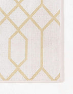Unique Loom Marilyn Monroe Glam Collection Area Rug - Trellis (6' 1' x 9' Rectangle, White Gold/ Gold)