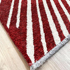 Alfa Rich 4x6 Geometric Red Burgundy Off White Washable Area Rugs for Living Room Bedroom Cotton Rug