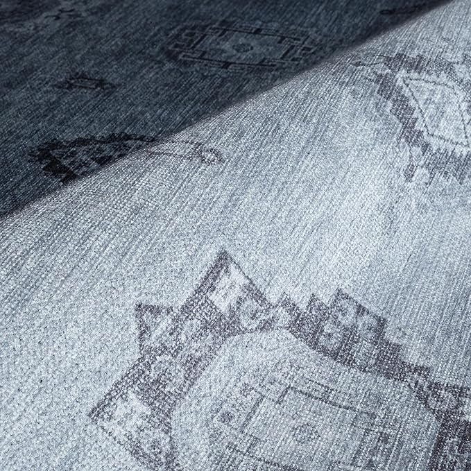 Fame Rugs Turkish Rug. Washable Vintage Oriental Antique Inspired Traditional Doormat Small Modern Area Rugs Luxury Entryway Entry Bedroom Bathroom Kitchen (394GG, 4'9 x 6'9)