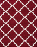 SAFAVIEH Dallas Shag Collection Area Rug - 8'6" x 12', Red & Ivory, Trellis Design, Non-Shedding & Easy Care, 1.5-inch Thick Ideal for High Traffic Areas in Living Room, Bedroom (SGD257Q)