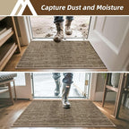 COSY HOMEER-Door-Mat Dirt Trapper Entryway Rugs 24"x36" Non Slip Washable Entrance Mats Absorbent Welcome Mat Low Profile Dog Door Mats for Front Back Doomats and Wet Shoes,Taupe