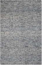 Hand Tufted Wool ECO-Friendly Area Rugs - 8'x10', Rectangle Shape, Dark & Blue, Solid Plain Design, High Pile Thick Handmade Area Rugs for Living Room, Bed Room (KWC111)