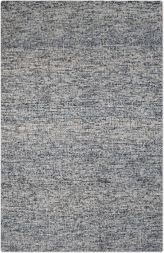 Rugsotic Carpets Hand Tufted Wool ECO-Friendly Area Rugs - 5'x8', Rectangle Shape, Dark & Blue, Solid Plain Design, High Pile Handmade Anti Skid Area Rugs for Living Room, Bed Room (KWC111)