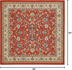Rugs.com Yasmin Collection Rug – 8 Ft Square Terracotta Medium Rug Perfect for Living Rooms, Kitchens, Entryways