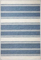 Dash & Albert Bowman Stripe Blue Machine Washable Rug, 3 X 5 Feet, Blue Stripe Pattern