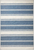 Dash & Albert Bowman Stripe Blue Machine Washable Rug, 5 X 8 Feet, Blue Stripe Pattern