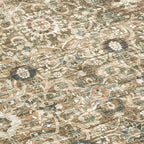 ReaLife Rugs Machine Washable Area Rug Runner - Living Room Bedroom Bathroom Kitchen Entryway Office - Padded Low Pile Stain Resistant Premium - Boho Farmhouse Vintage - Dua - Brown Gray Beige 3'x5'