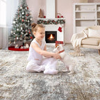 9x12 Area Rug Living Room Rugs - Washable Neutral Modern Abstract Soft Thin Large Rug Indoor Floor No Slip Rug Carpet for Bedroom Under Dining Table Home Office Decor - Brown Grey