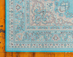 Unique Loom Reza Collection Traditional Persian Style Area Rug, 9 ft 10 in x 13 ft, Turquoise/Ivory