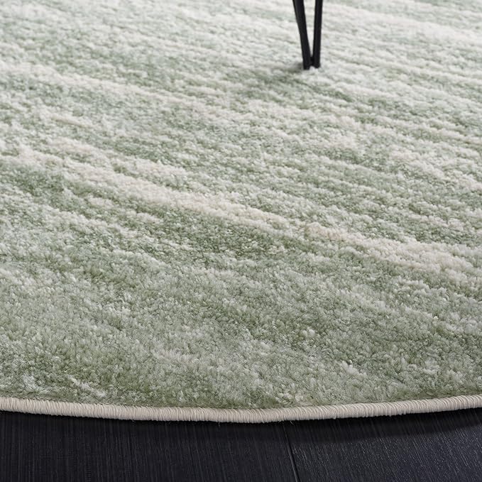 SAFAVIEH Adirondack Collection Area Rug - 3' Round, Sage & Ivory, Modern Ombre Design, Non Shedding & Easy to Clean, Ideal for Living Room, Bedroom, Office, Dining Space (ADR113X)