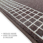 Custom Made Runner Rug for Kitchen Foyer Hallway Entry Choose Your Length 31 Inch Wide Geometric Checkered Design Brown Color (49 feet x 31 Inch)