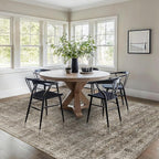 5x7 Washable Rug for Living Room Large Vintage Distressed Bedroom Rug Low Pile Non-Slip Soft Boho Carpets for Bedroom Dining Room Home Office Indoor Nursery Antique/Moss