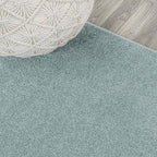 Eyely UES100S-6OV Supersoft Haze Solid Low-Pile Indoor Area Rug, Coastal, Bohemian, Minimalist, Classic, Casual for Bedroom,Kitchen,Living Room,Non Shedding,Easy-Washing, Blue, 6 X 9 Oval