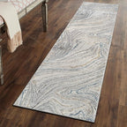 Rugshop Marble Swirl Distressed Gray Area Rug Modern Indoor Rug for Living Room, Bedroom, or Dining 2' 3" x 8' Runner Ideal for Hallway, Kitchen, Entryway, or Behind The Sofa