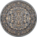 Unique Loom Sialk Hill Collection Area Rug - Washington (3' 3" Round Gray/Black)
