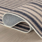 Dash & Albert Axiom Navy Machine Washable Rug, 8.5 X 11.5 Feet, Blue/Ivory Stripe Pattern