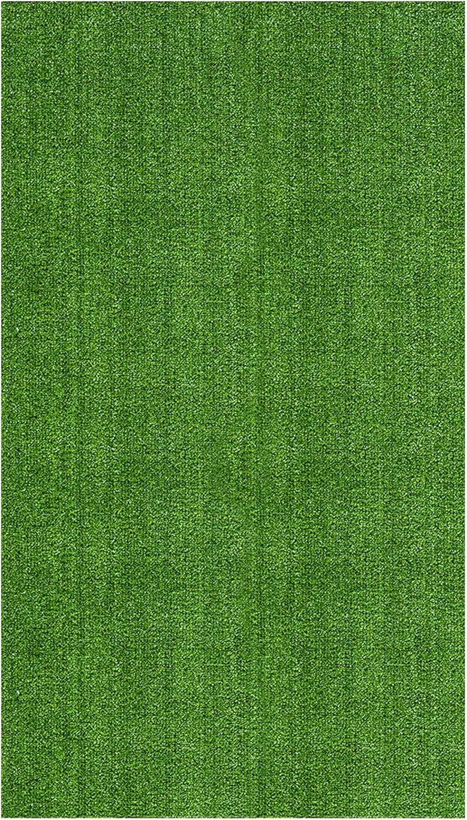 Ottomanson Artificial Grass Turf 7'10" x 46' Indoor Outdoor Faux Grass Rug with Drainage Holes, Customizable with Extra Long Size Options, Perfect for Patio Lawn Balcony Weddings Photoshoot Backdrop