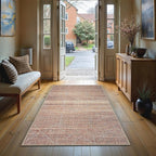 GLN Rugs Contemporary Collection - Machine Washable Area Rug, Contemporary Washable, Non Slip, Low Pile Chenille Rug, Living Room, Bedroom, Kitchen Rug (2'6" x 7' Terra/Brown)
