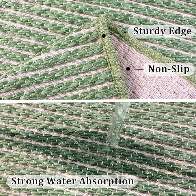 Sage Green Runners for Kitchen 24"x60" Non Slip Braided Long Bathroom Runner,Washable Boho Kitchen Mats for Floor,Luxury Hallway Runner Rug,Floor Carpet for Indoor,Backdoor Living Room