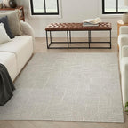 Nourison Home Textured Home Grey Ivory 7'10" x 9'10" Area Rug - Easy Clean, Non Shedding, Bed Room, Living Room, Dining Room, Kitchen (8' x 10')