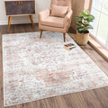 Bloom Rugs Washable Non-Slip 9' x 12' Rug - Ivory/Blush Traditional Area Rug for Living Room, Bedroom, Dining Room, and Kitchen - Exact Size: 9' x 12'
