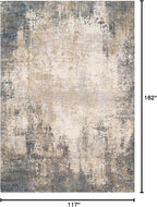 Loloi Teagan Collection TEA-08 Ivory/Mist 9'-9" x 13'-6" Area Rug, Large, Soft Neutral Rug, High-Traffic for Living Room, Bedroom, Home Office, Dining Area