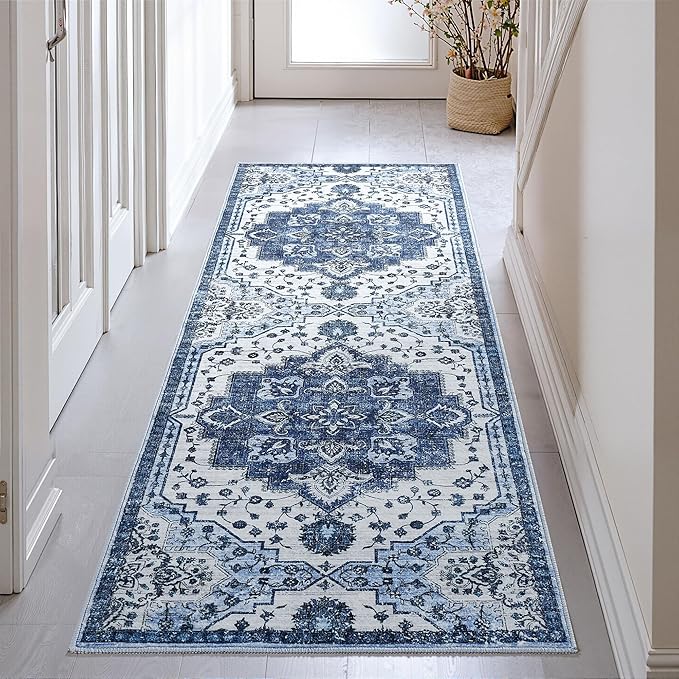 2x6 Area Rug,Boho Vintage Oriental Washable Rugs,Collapsible Area Rug for Bedroom, Entryway, Kitchen, Bathroom