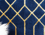 Marilyn Monroe Glam Collection Area Rug - Trellis (2' x 6' 1" Runner, Navy Blue Gold/ Gold)