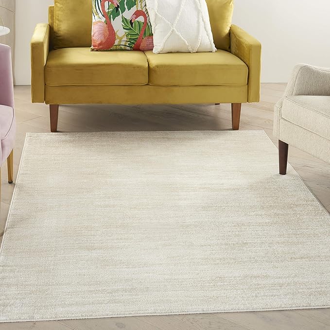 Nourison Home Nourison Essentials Ivory Beige 4' x 6' Area Rug - Easy Clean, Non Shedding, Bed Room, Living Room, Dining Room, Kitchen (4' x 6')