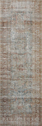 Loloi Chris Loves Julia Jules Collection JUL-05 Lagoon/Brick 2'-6'' x 9'-6'', .13" Pile Height, Runner Rug