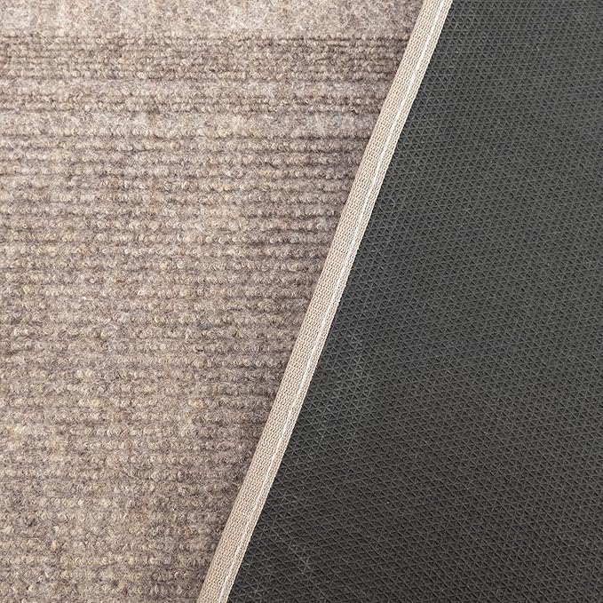 English Home Custom Size Anti Slip Striped Design Light Weight Durable TPR Backing Thin Pile Runner Rug (26" x 50')