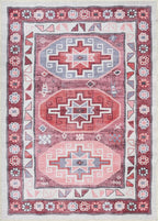 Turkish Rug. Washable Vintage Oriental Antique Inspired Traditional Doormat Small Modern Area Rugs Luxury Entryway Entry Bedroom Bathroom Kitchen (378RR, 2' x 3')
