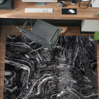 Rugshop Abstract Marble Shag Area Rug Anthracite Dark Gray 4' x 6' Ideal for Small Living Rooms, Offices, or Beside The Bed