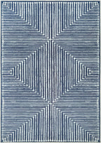 Bloom Rugs Washable Non-Slip 9' x 12' Rug - Blue Striped Area Rug for Living Room, Bedroom, Dining Room, and Kitchen - Exact Size: 9' x 12'