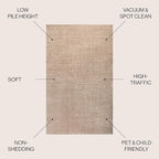 JONATHAN Y Haze Solid Low-Pile Beige 5x8 Oval Indoor Area Rug, Coastal,Bohemian,Minimalist,Classic, Easy-Cleaning for Living Room,Bedroom,Kitchen,Pet Friendly,Non-Shedding (SEU100G-5OV)