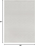 Beverly Rug Micro Loop Area Rug White 5x7 Modern Luxury Soft Boho Geometric Durable Indoor Area Rugs for Living Dining Room Office Stain Resistant Non Shedding Casual Indoor Carpet White 5 x 7