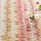 Dash & Albert Paint Chip Stone Hand Micro Hooked Wool Rug, 9.5 X 13.5 Feet, Pink/Blue Geometric Pattern