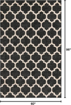 Rugs.com Lattice Collection Rug – 5' x 8' Black Medium Rug Perfect for Bedrooms, Dining Rooms, Living Rooms