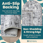 Istana 5x7 Area Rug - Grey Rugs for Living Room 5x7 - Foldable Rugs for Bedroom - Stain Resistant Washable Rug - Eco-Friendly Boho Area Rugs - Easy to Clean Living Room Rug