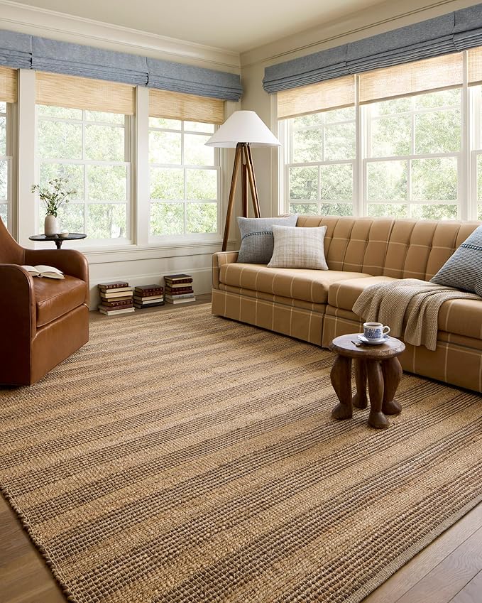 Loloi Chris Loves Julia Judy Collection JUD-06 Natural/Chocolate 9'-3" x 13' Area Rug