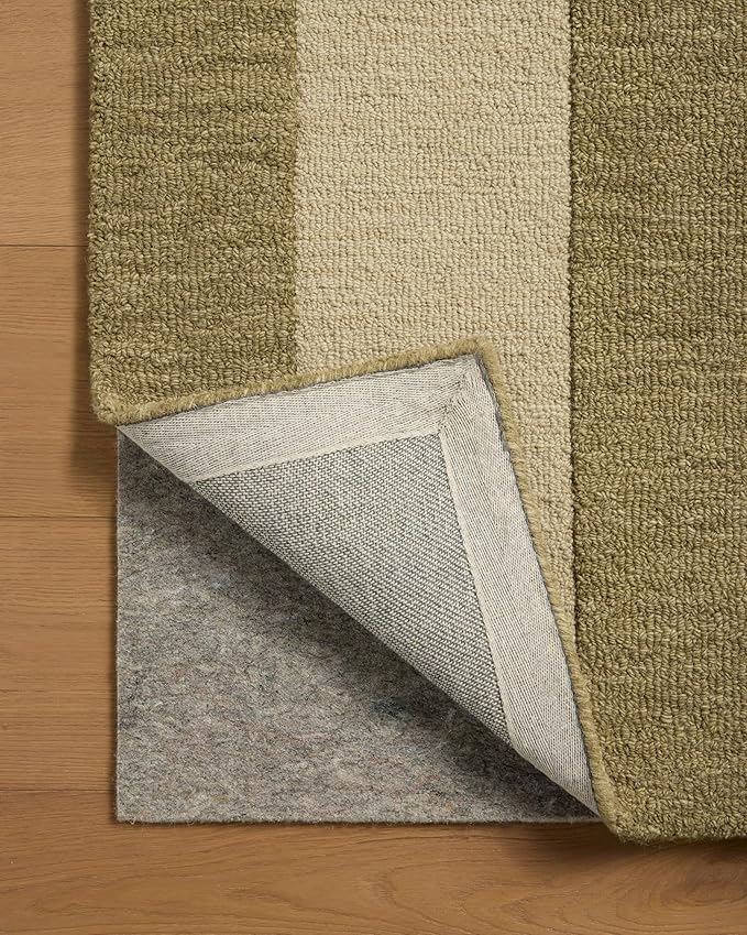 Loloi Leanne Ford Craven Collection CVN-01 Light Olive/Oatmeal 9'-3" x 13' Area Rug Geometrical, Patterned, Neutral, Living Room, Bedroom, Dining Room