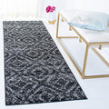 SAFAVIEH Adirondack Collection Runner Rug - 2'6" x 8', Black & Ivory, Modern Diamond Distressed Design, Non-Shedding & Easy Care, Ideal for High Traffic Areas in Living Room, Bedroom (ADR131A)