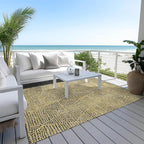 Addison Rugs Chantille ACN591 Gold 10' x 14' Indoor Outdoor Area Rug, Easy Clean, Machine Washable, Non Shedding, Bedroom, Living Room, Dining Room, Kitchen, Patio Rug