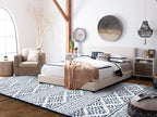SAFAVIEH Area Rug 9x12 - Tulum Collection - Large - Ivory & Navy, Moroccan Boho Tribal Design, Non-Shedding & Easy to Clean, Ideal for Living Room, Bedroom, Dining Space (TUL272D)