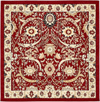 Unique Loom Espahan Collection Area Rug - Cape Cod (8'Square, Red/ Beige)