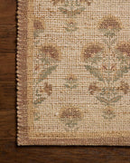Loloi Chris Loves Julia Rue Collection RUE-01 Wheat/Sage 9'-3" x 13' Area Rug Jute Neutral Floral Living Room Bedroom Rug