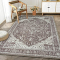 Bloom Rugs Washable Non-Slip 3' x 5' Rug - Dark Brown Traditional Medallion Area Rug for Living Room, Bedroom, Dining Room, and Kitchen - Exact Size: 3' x 5'
