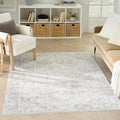 Nourison Home Astra Machine Washable Grey 6'7" x 9' Area Rug - Easy Clean, Non Shedding, Bed Room, Living Room, Dining Room, Kitchen (7' x 9')