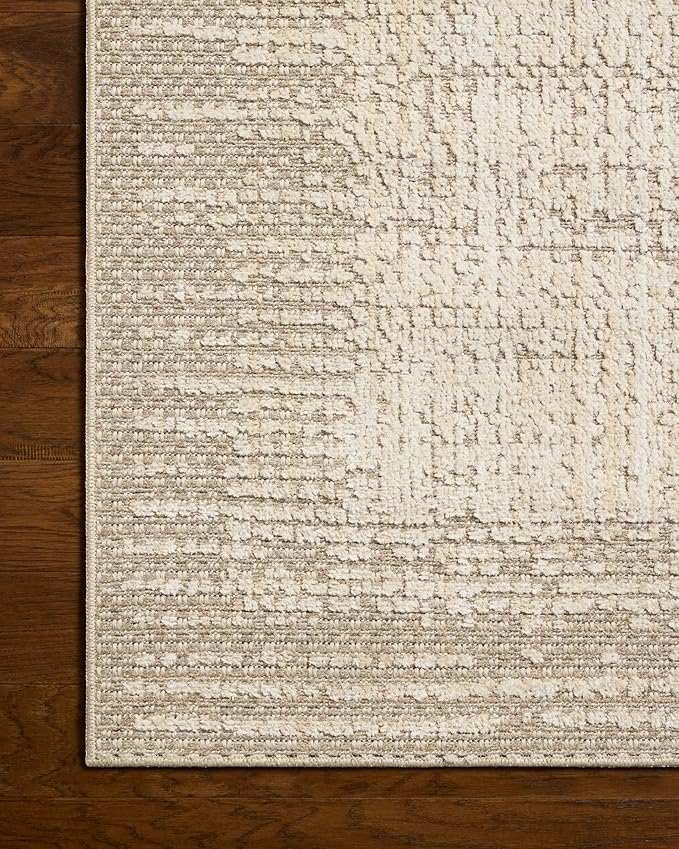 Loloi Amber Lewis Bexley Collection BEX-06 Natural/Taupe 7'-10" x 10' Area Rug Neutral, Textured, Living, Bedroom, Dining, Carpet