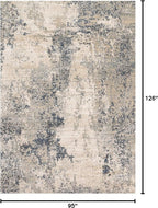 Loloi Teagan Collection TEA-07 Natural/Denim 7'-11" x 10'-6" Area Rug, Large, Soft Neutral Rug, High-Traffic for Living Room, Bedroom, Home Office, Dining Area